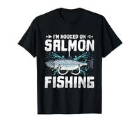 Hooked On Salmon Fishing Angler Fishing Lover Humor T-Shirt