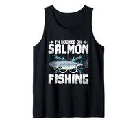 Hooked On Salmon Fishing Angler Fishing Lover Humor Tank Top