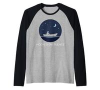 Hooked On Silence Night Fishing Design Raglan Baseball Tee