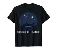Hooked On Silence Night Fishing Design T-Shirt