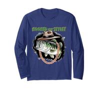 Hooked On Style Fashion Fishing Fisherman - Hip Bass Angler Long Sleeve T-Shirt