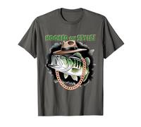 Hooked On Style Fashion Fishing Fisherman - Hip Bass Angler T-Shirt