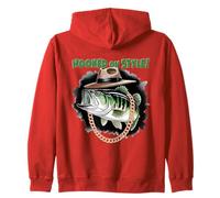Hooked On Style Fashion Fishing Fisherman - Hip Bass Angler Zip Hoodie