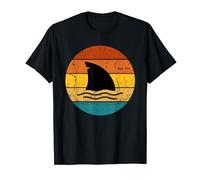 Hooked on Style: Retro Sunset Shark Fin - Dive In! T-Shirt