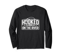 Hooked On The River Fly Fishing Trout Angler Long Sleeve T-Shirt