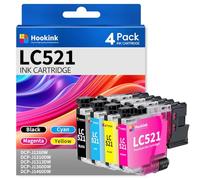 Hookink 4Pack 521 ink cartridges replacement for Brother DCP-J1260W