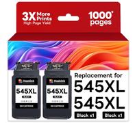 Hookink PG-545XL Ink Compatible for Canon 545XL Black Ink Cartridges | Compatible PG-545XL 545XL Black Ink for Pixma TS3350 TS3355 TS3300 TS3150 MG2551S TR4550 TR4650 TR4551MX495 (2 Black)