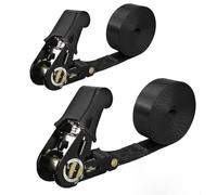 Hookless Endless Ratchet Tie Down Straps 6.1m, 2-Pack, 400 lb, Heavy Duty Nylon for Motorcycles, Trailers, Kayaks