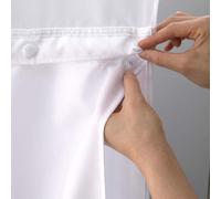 Hookless It's A Snap! Polyester Fabric Snap-in Replacement Shower Curtain Liner with Magnets Curtain with No Sheer Window, 70" x 69", Water-Repellent, Easy Install, White