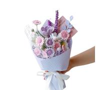 HOOKOK Crochet Flower Bouquet -Knitted Flower Bouquet Daisy, Lily, and Lavender. Gift for her,Valentines Day Mother's Day Birthday Wedding Home Decor, Valentines Gifts, DS2024006
