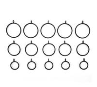 Hooks Clips for Drapes, 100Pcs 5 Sizes Black Metal Curtain Rings Hanging(45mm Black)