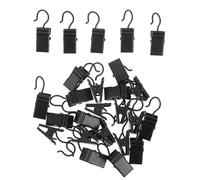 Hooks Clips for Drapes, 100Pcs Shower Curtain Clips Hanging Iron(Black)