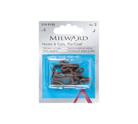 Hooks & Eyes: Fur/Coat: Brown: No.3: 3 Pieces