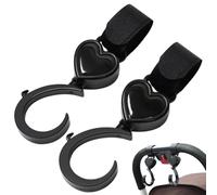 Hooks for Bags, bugy Clips, Caribeana Clips, 2X Pram Storage Clips, 360 Degree Rotating Stroller Strap Mommy Bag Hooks for Purse, Organizer, Water Bottles, Baby Stroller Hook Multifunctional Hook