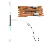 Hooks for Live - Tied Ready Floating Fishing Kit Carbon Steel Bait Holder Bait Holder Barbed Fishing Hooks with Strings and Weights for S