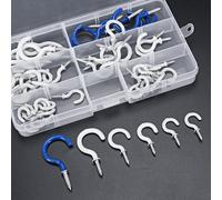 Hooks Plastic Coated No Scratch Cup Holder Self Tapping Screw Round End Hook Towel Utensils Clothes Hangers DIY Kitchen Bathroom Racks