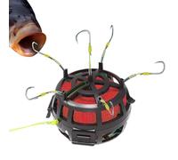 Hooks - Reverse Bait Cage for Bottom - 360° Rotating Tray 6 Hooks for Tilapia Pike Carp Catfish Fishing Adventure Camping Gift Man Father