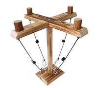 Hooks Ring Toss Game for Adults, ZAKVOP 4 Player Hook and Ring Toss Battle Game, Handmade Wooden Loop Throwing Hooks, Fast-Paced Interactive Game for Party