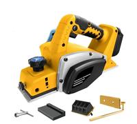 Hookurity Handheld Electric Planer Cordless Wood Planing Mac Brushless Electric Planer 15000RPM Cordless Handheld Power Planer Carpenter Home DIY for 20V Batterying (No Batterying)