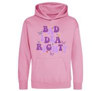 Hoolaroo Bad Idea Right Hoodie Sweatshirt For Girls Pink Top Kids Gift (Age 9-11)