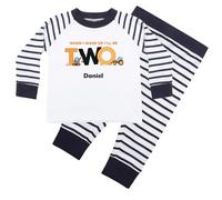Hoolaroo Boys Personalised Birthday Pyjamas - When I Wake Up, I Will Be One Two Three Four PJs in Blue Tractor Digger Design (3-4 Years)