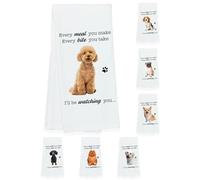 Hoolaroo Dog Lover Gift Tea Towel - Every Meal You Make, I'll Be Watching You Kitchen Towel - Poodle