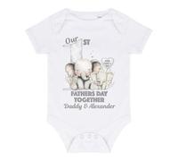 Hoolaroo First Fathers Day BabyGrow Vest Personalised Bodysuit Baby Daddy Gift Together 2025 - Soft Cotton Baby Shower Present 0-3 Months