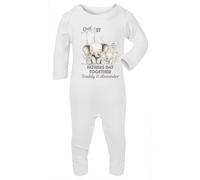 Hoolaroo First Fathers Day Sleepsuit Personalised Pyjamas Baby Daddy Newborn Gift Together 2025 - Custom Baby Romper Outfit for Daddy’s First Fathers Day 0-3 Months White