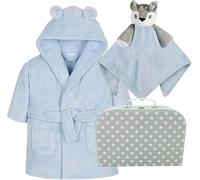 Hoolaroo Newborn Baby Boy Gift Set New Baby Gift Blue Baby Dressing Gown Deer Comforter Hamper First Birthday Present 1 Year Old (Age 18-24 Months)