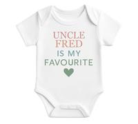 Hoolaroo Personalised Auntie Or Uncle is my Favourite BabyGrow Vest Custom Bodysuit Gift For New Baby Age 0-3