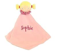 Hoolaroo Personalised Baby Rag Doll Comforter Embroidered Newborn Gifts Deluxe Gift Girl Newborn Baby Girl Gifts Soft Toy Baby Shower Pink