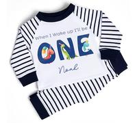 Hoolaroo Personalised Baby Toddler Pyjamas - When I Wake Up I Will Be 1 2 3 4 Birthday PJs - Blue Dinosaur 6 Months - 4 Years Boy (12-18 Months)