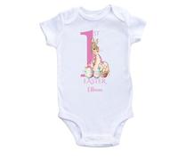 Hoolaroo Personalised Babygrow Baby Grow Girl My 1st Easter New Baby Gift Rabbit Pink Vest Outfit Bodysuit Clothing - 6-9 Months