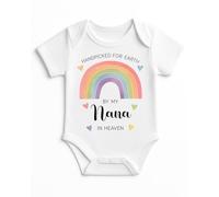 Hoolaroo Personalised BabyGrow Vest - Handpicked for Earth Rainbow Bodysuit - Custom Newborn Gift for Baby - Soft Cotton Baby Outfit - Unisex Baby Shower Present 0-3 Months