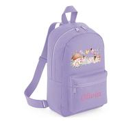 Hoolaroo Personalised Backpack for Girls Fairy Garden Design | Nursery Rucksack for Toddlers | Customised School Bag for Kids with Name | Ideal for Nursery Pre-School and Travel Lilac