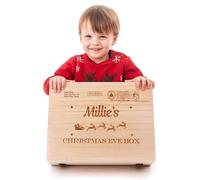 Hoolaroo Personalised Christmas Eve Box Christmas Eve Boxes Deluxe Xmas Eve Box Santa Sleigh 36cm Design Large