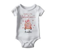 Hoolaroo Personalised Daddy's Little Valentines Babygrow Bodysuit - Baby 1st Valentine's Day Bodysuit Baby Gift - Newborn