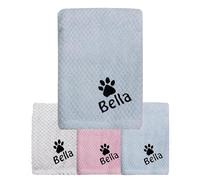 Hoolaroo Personalised Dog Blanket Washable Puppy, Cat, Blankets - Waffle Fleece Blanket Embroidered with Name of your Choice Gift Pet Lover Owner (Blue)