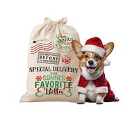 Hoolaroo Personalised Dog Christmas Sack - Santa Paws Design, 4 Sizes, Personalised Christmas Toy Sack - Name & Initial 48CM