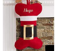 Hoolaroo Personalised Dog Christmas Stocking Embroidered With Name Xmas Santa Pet Stockings Bone Shape
