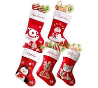 Hoolaroo Personalised Embroidered Christmas Stocking Red Kid's Fluff Polar Bear Design Xmas Stockings Baby Kids Children 1st