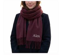 Hoolaroo Personalised Embroidered Scarf - Birthday Gift, Gift for Her, Gift for Men & Women - Burgundy