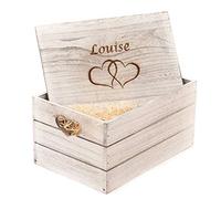 Hoolaroo Personalised Engraved Antique Wooden Gift Box Crate Valentines Day Gift Love