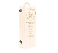 Hoolaroo Personalised Engraved Wooden Wine Gift Box Thank You Champagne Prosecco Bottle Teacher's Gift
