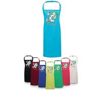 Hoolaroo Personalised Kids Baking Apron for Boys with Space Design, Customisable Children's Cooking Apron Age 2-7, Gift Idea, Turquoise