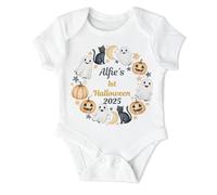 Hoolaroo Personalised My First Halloween Babygrow 1st Bodysuit Ghost Circle 0-3 Months