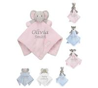 Hoolaroo Personalised Newborn Comforter Baby Teddy - Embroidered Comforter Elephant Toy Personalised Baby Gifts for Girls and Boys Presents Blanket 0-6 Months Pink