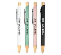 Hoolaroo Personalised Pens - Custom Text Printed Push-Button Biros Black Ink - Packs of 10, 25, 50, 100 - Promotional, Business, Events, Gifts 25 Sage Green