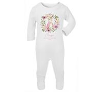 Hoolaroo Personalised Sleepsuit Baby Girl My 1st Easter Rabbit Rompersuit Printed Gift Present for Newborn New Baby Outfit Clothing (0-3 Months)