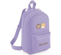 Hoolaroo Personalised Toddler Backpack Rucksack for Nursery Bag Baby Kids Boys Girls Jungle Animals Theme Lilac